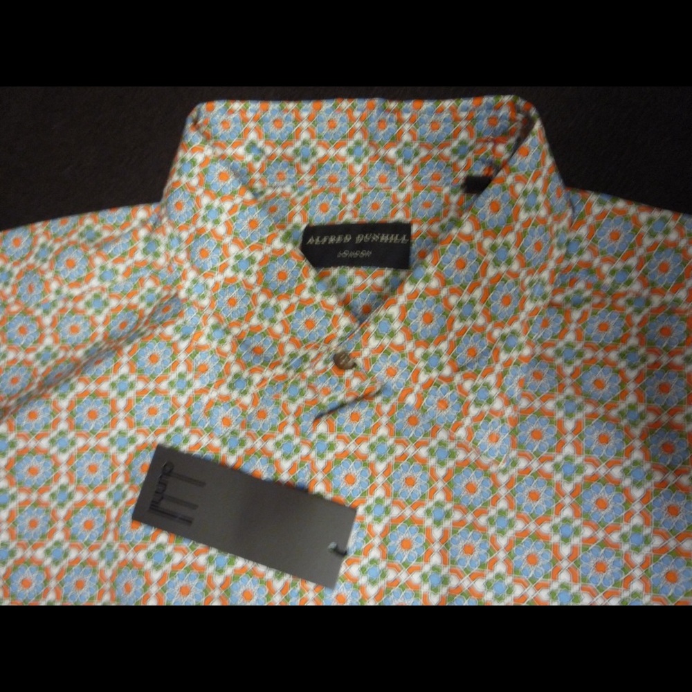 Alfred Dunhill Cotton Long Sleeve Shirt Orange M SS30 368A-V Italy - Picture 2 of 3